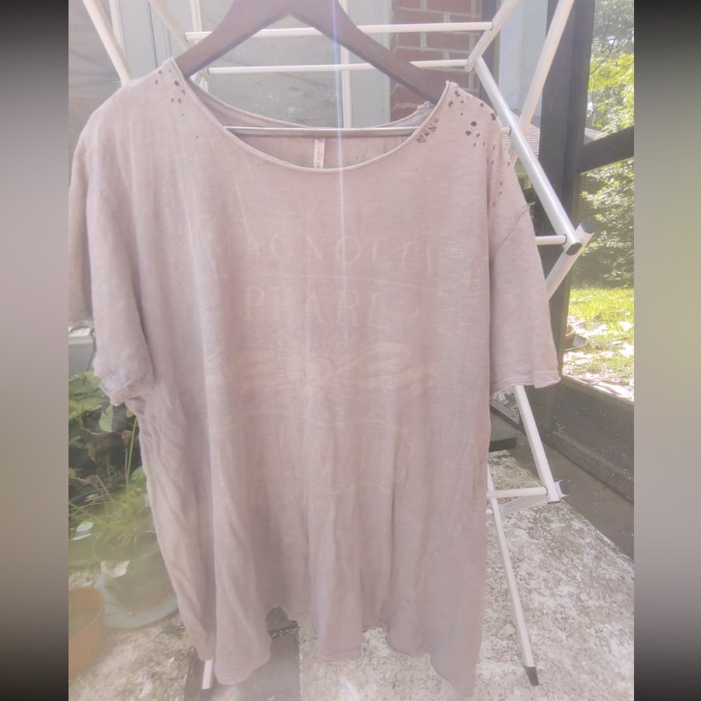 NEW Magnolia Pearl Happiness T, Tee Shirt, One-Size, Lavender, Gray, Rare, 95